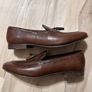 M Gemi Fiocco Tassel Loafers US Size 11 Made In Italy 44 Brown Leather Fast Ship